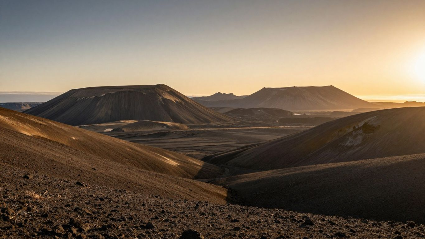 A quiet Icelandic landscape at sunrise