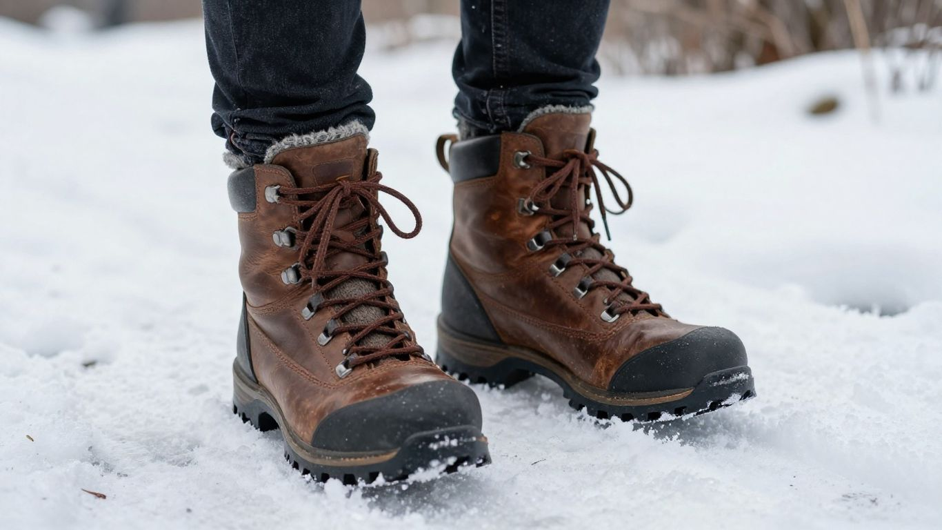 Heavy hiking boots